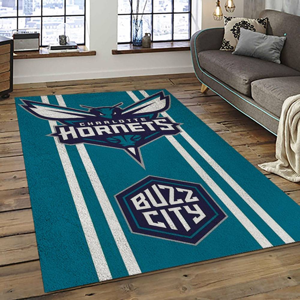 NBA Charlotte Hornets Basketball Team Logo Sport Carpet Area Rug Home Decor Best Gift For Friends CH70