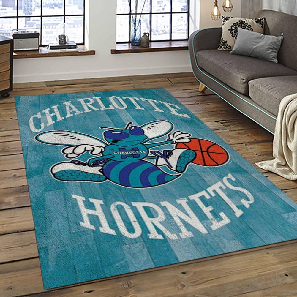 NBA Charlotte Hornets Basketball Team Logo Sport Carpet Area Rug Home Decor Best Gift For Friends CH84