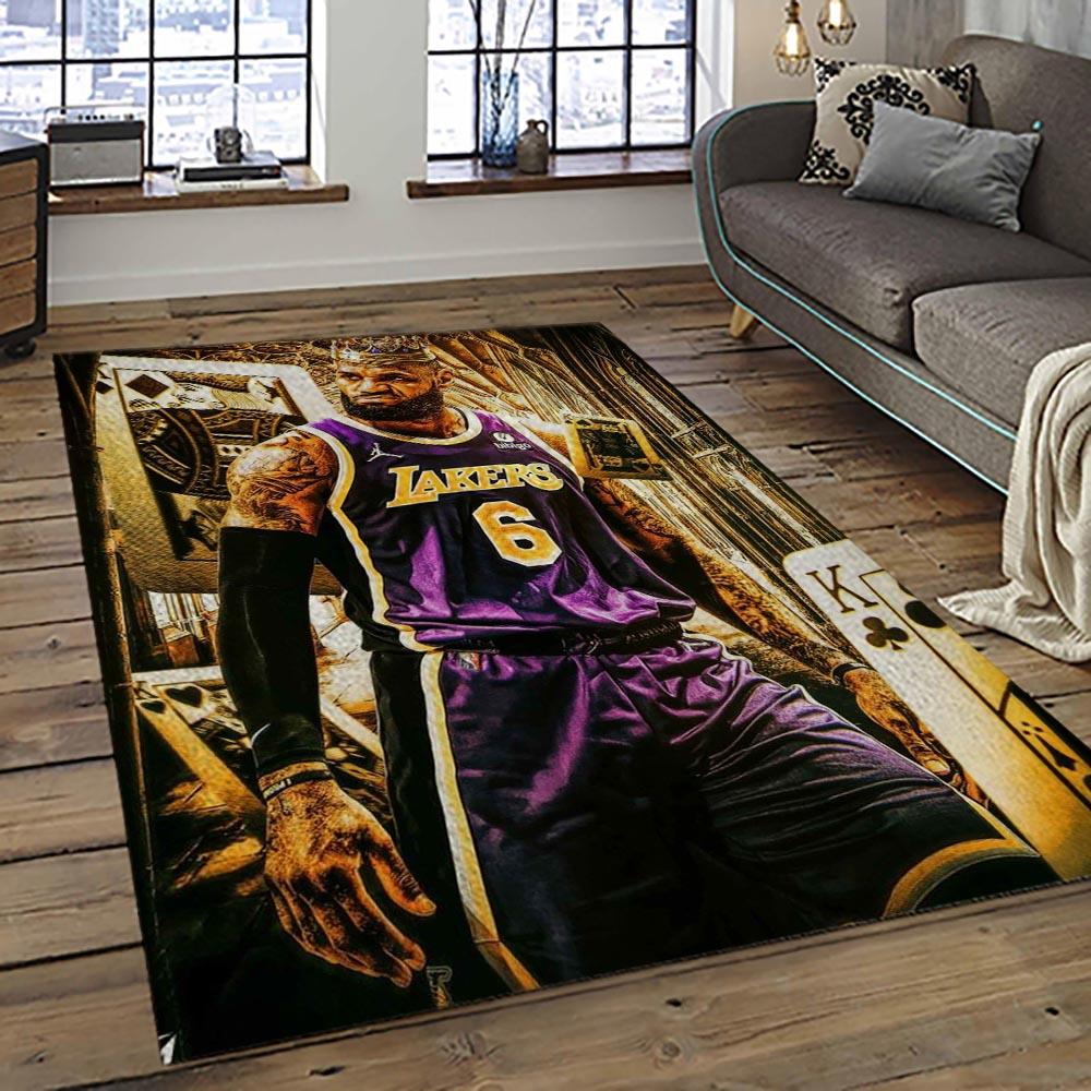 NBA Los Angeles Lakers Basketball Team Logo Sport Carpet Area Rug Home Decor Best Gift For Friends LASL50