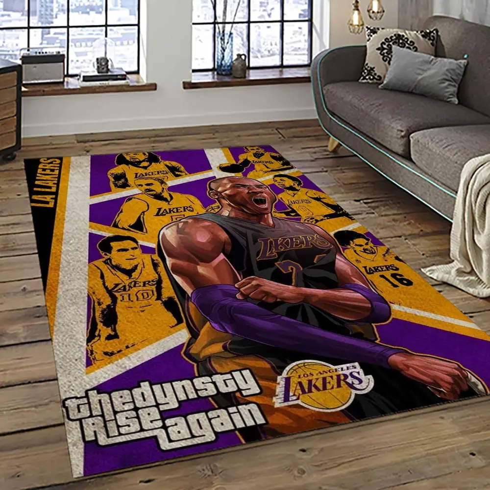 NBA Los Angeles Lakers Basketball Team Logo Sport Carpet Area Rug Home Decor Best Gift For Friends LASL65