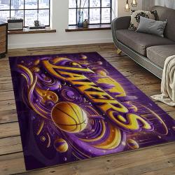 NBA Los Angeles Lakers Basketball Team Logo Sport Carpet Area Rug Home Decor Best Gift For Friends LASL80