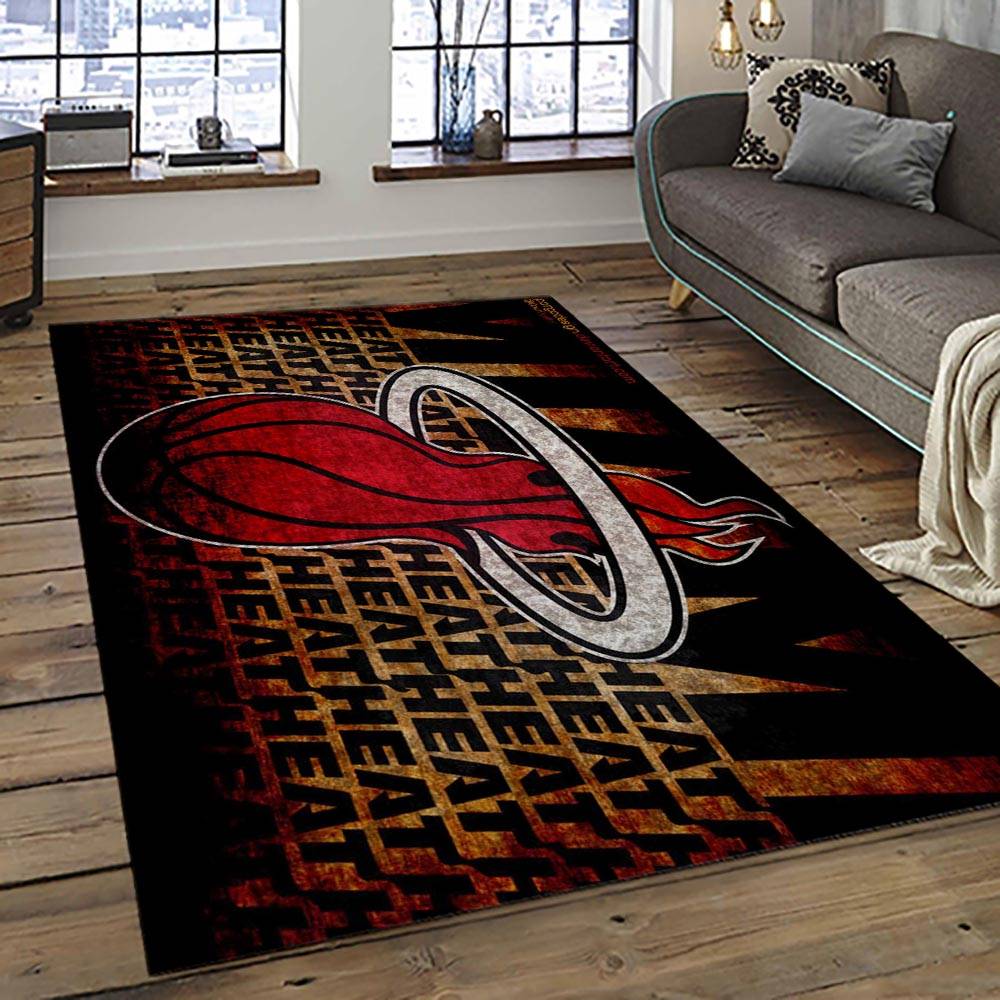 NBA Miami Heat Basketball Team Logo Sport Carpet Area Rug Home Decor Best Gift For Friends MH57
