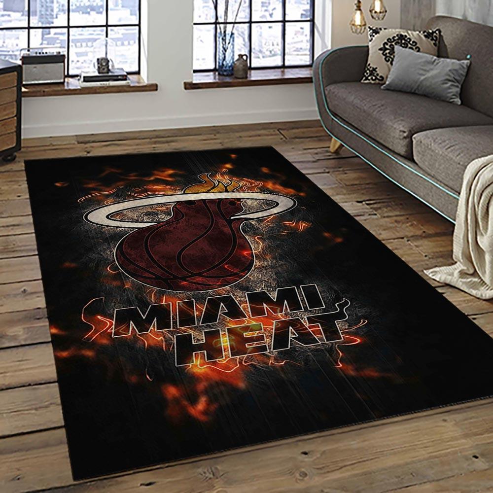 NBA Miami Heat Basketball Team Logo Sport Carpet Area Rug Home Decor Best Gift For Friends MH60