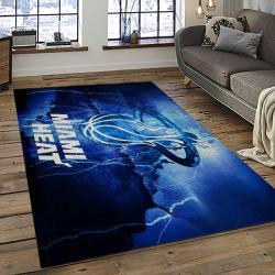 NBA Miami Heat Basketball Team Logo Sport Carpet Area Rug Home Decor Best Gift For Friends MH61