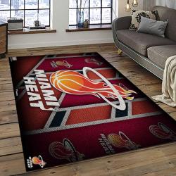 NBA Miami Heat Basketball Team Logo Sport Carpet Area Rug Home Decor Best Gift For Friends MH80