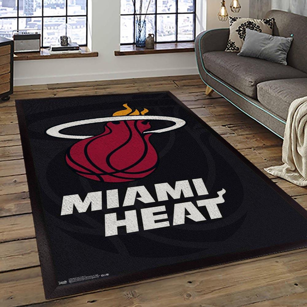 NBA Miami Heat Basketball Team Logo Sport Carpet Area Rug Home Decor Best Gift For Friends MH85