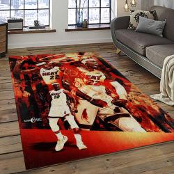 NBA Miami Heat Basketball Team Logo Sport Carpet Area Rug Home Decor Best Gift For Friends MH87