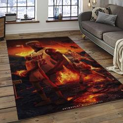 NBA Miami Heat Basketball Team Logo Sport Carpet Area Rug Home Decor Best Gift For Friends MH89