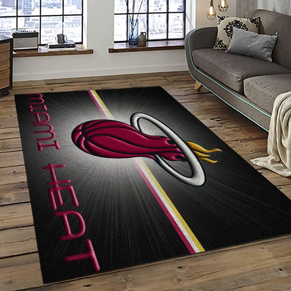NBA Miami Heat Basketball Team Logo Sport Carpet Area Rug Home Decor Best Gift For Friends MH91