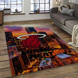 NBA Miami Heat Basketball Team Logo Sport Carpet Area Rug Home Decor Best Gift For Friends MH92