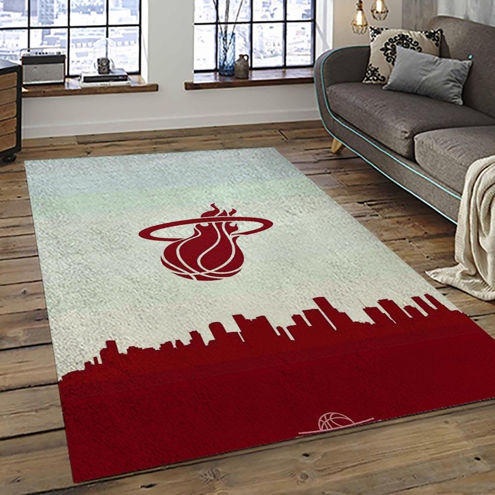 NBA Miami Heat Basketball Team Logo Sport Carpet Area Rug Home Decor Best Gift For Friends MH94