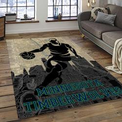 NBA Minnesota Timberwolves Basketball Team Logo Sport Carpet Area Rug Home Decor Best Gift For Friends MT45