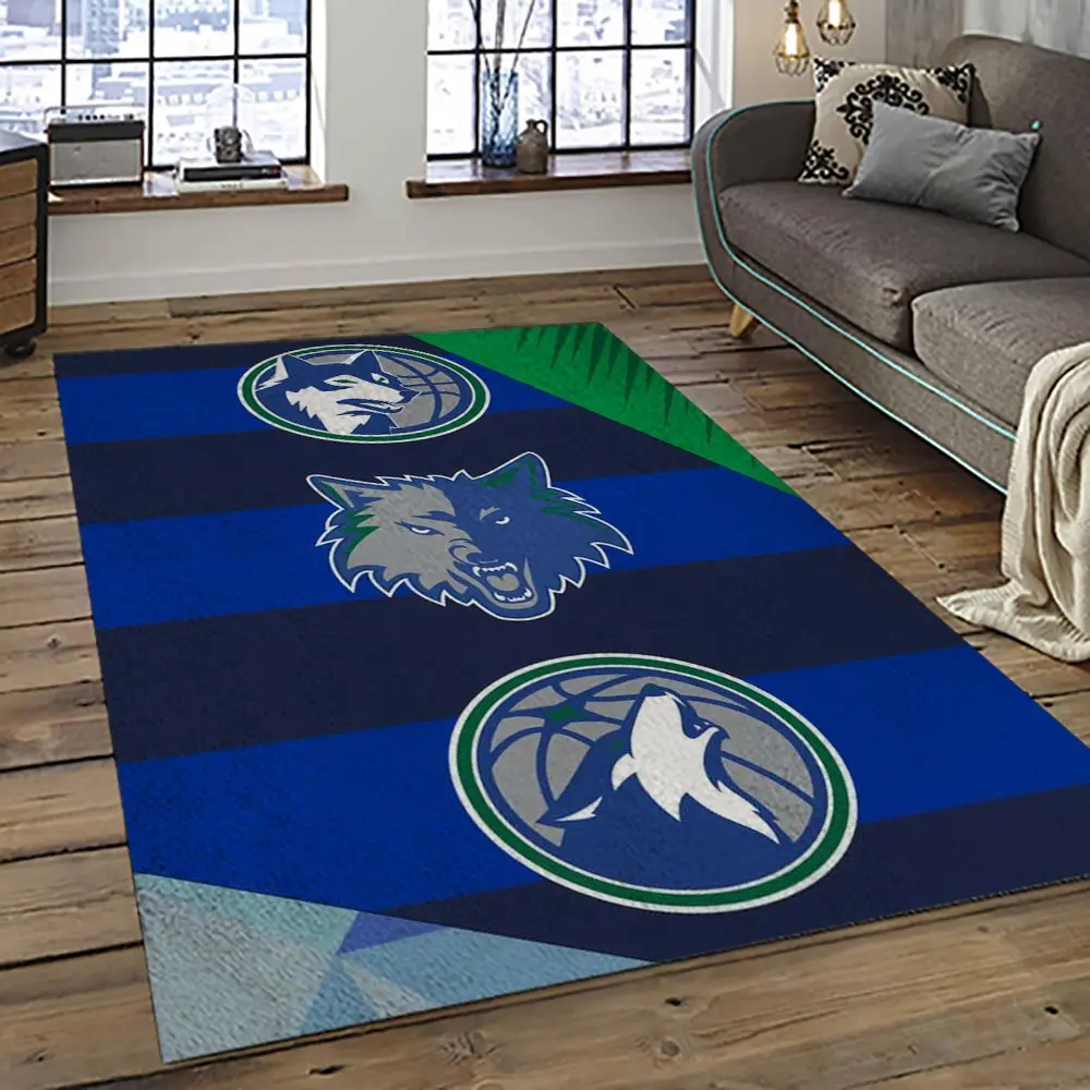 NBA Minnesota Timberwolves Basketball Team Logo Sport Carpet Area Rug Home Decor Best Gift For Friends MT71