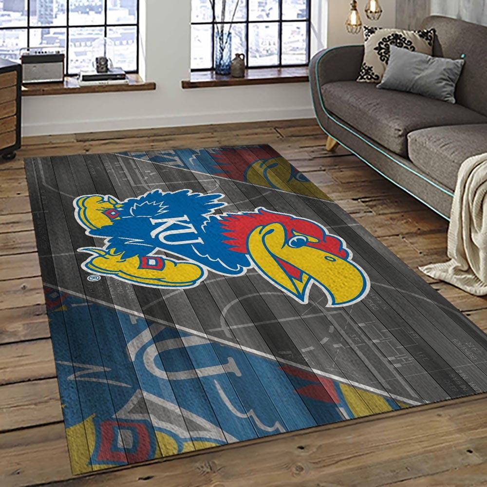 NCAA Kansas Jayhawks Football Team Logo Sport Carpet Area Rug Home Decor Best Gift For Friends KSJK17