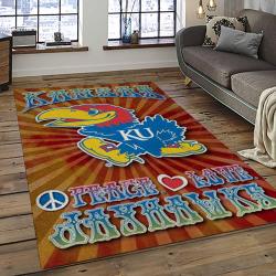 NCAA Kansas Jayhawks Football Team Logo Sport Carpet Area Rug Home Decor Best Gift For Friends KSJK24