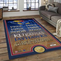 NCAA Kansas Jayhawks Football Team Logo Sport Carpet Area Rug Home Decor Best Gift For Friends KSJK28