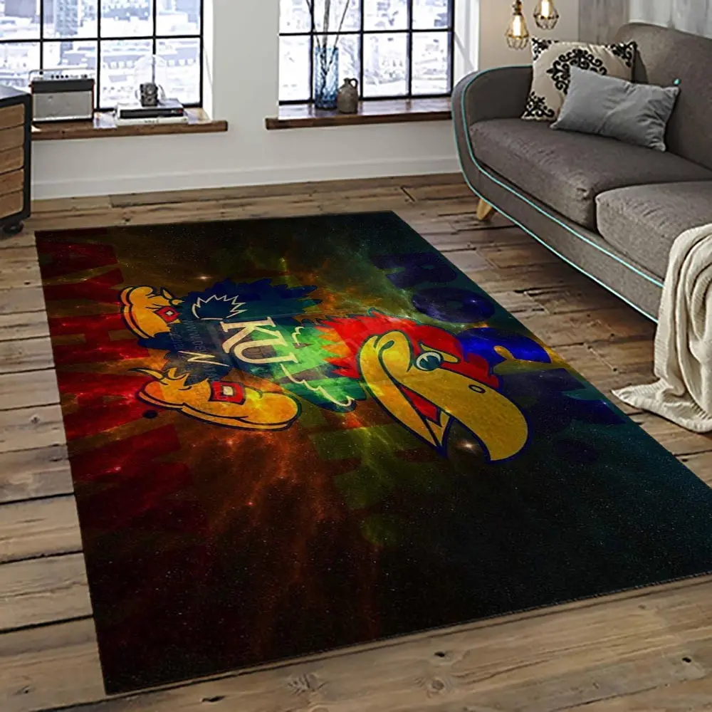 NCAA Kansas Jayhawks Football Team Logo Sport Carpet Area Rug Home Decor Best Gift For Friends KSJK30