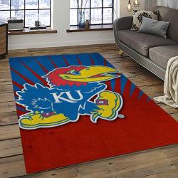 NCAA Kansas Jayhawks Football Team Logo Sport Carpet Area Rug Home Decor Best Gift For Friends KSJK31