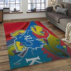 NCAA Kansas Jayhawks Football Team Logo Sport Carpet Area Rug Home Decor Best Gift For Friends KSJK34