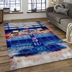 NCAA Kansas Jayhawks Football Team Logo Sport Carpet Area Rug Home Decor Best Gift For Friends KSJK42