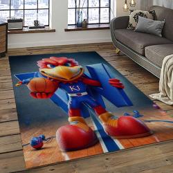 NCAA Kansas Jayhawks Football Team Logo Sport Carpet Area Rug Home Decor Best Gift For Friends KSJK54