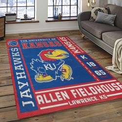 NCAA Kansas Jayhawks Football Team Logo Sport Carpet Area Rug Home Decor Best Gift For Friends KSJK7