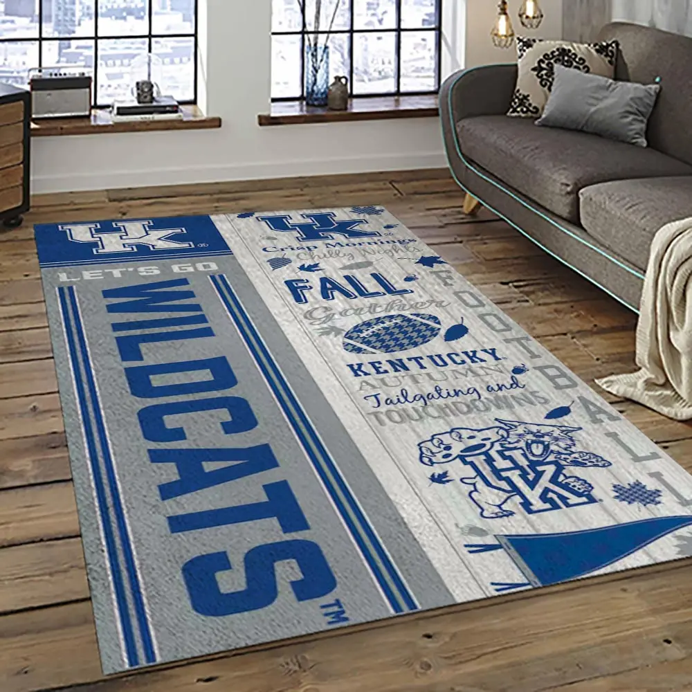 NCAA Kentucky Wildcats Football Team Logo Sport Carpet Area Rug Home Decor Best Gift For Friends KTWC13