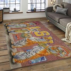 NCAA LSU Tigers Basketball Team Logo Sport Carpet Area Rug Home Decor Best Gift For Friends LSU11