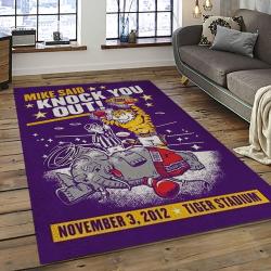 NCAA LSU Tigers Basketball Team Logo Sport Carpet Area Rug Home Decor Best Gift For Friends LSU12