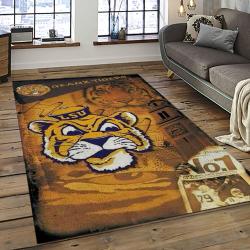 NCAA LSU Tigers Basketball Team Logo Sport Carpet Area Rug Home Decor Best Gift For Friends LSU13
