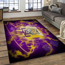 NCAA LSU Tigers Basketball Team Logo Sport Carpet Area Rug Home Decor Best Gift For Friends LSU17