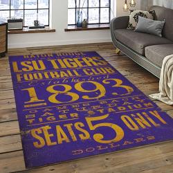 NCAA LSU Tigers Basketball Team Logo Sport Carpet Area Rug Home Decor Best Gift For Friends LSU18