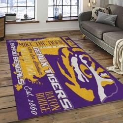 NCAA LSU Tigers Basketball Team Logo Sport Carpet Area Rug Home Decor Best Gift For Friends LSU2