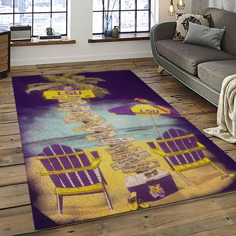NCAA LSU Tigers Basketball Team Logo Sport Carpet Area Rug Home Decor Best Gift For Friends LSU22