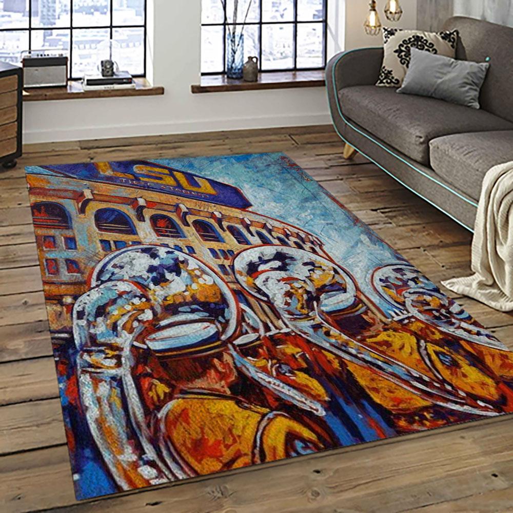 NCAA LSU Tigers Basketball Team Logo Sport Carpet Area Rug Home Decor Best Gift For Friends LSU23