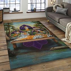 NCAA LSU Tigers Basketball Team Logo Sport Carpet Area Rug Home Decor Best Gift For Friends LSU24