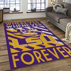 NCAA LSU Tigers Basketball Team Logo Sport Carpet Area Rug Home Decor Best Gift For Friends LSU3