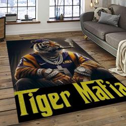 NCAA LSU Tigers Basketball Team Logo Sport Carpet Area Rug Home Decor Best Gift For Friends LSU33