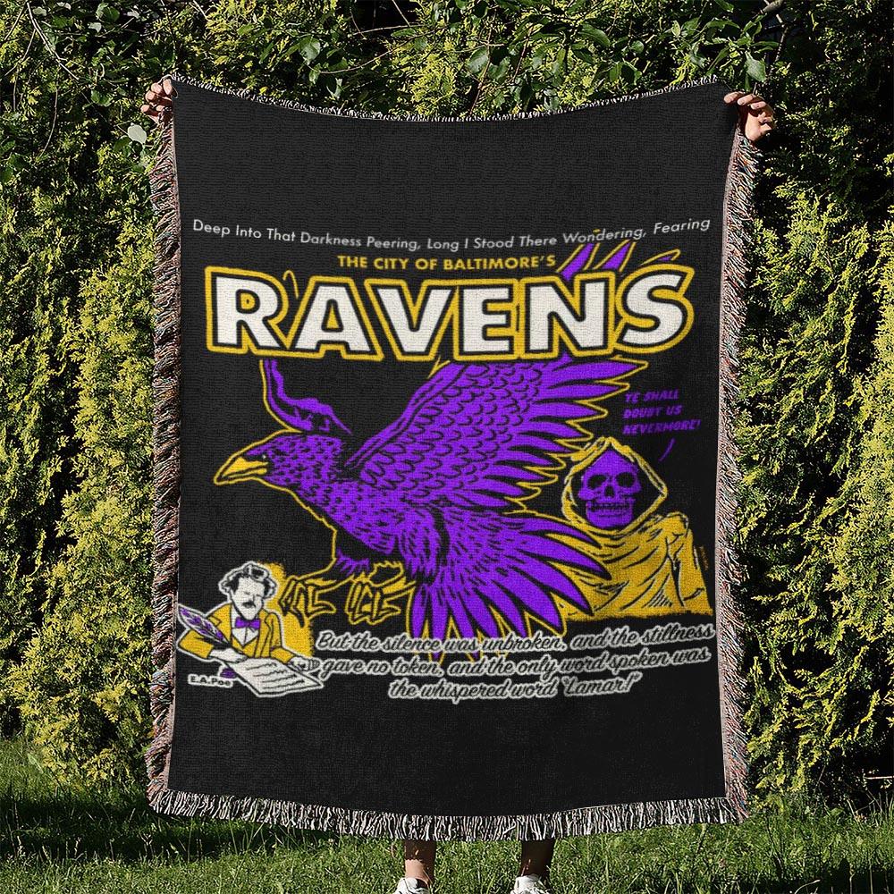 NFL Baltimore Ravens Football Team Woven Tapestry Blanket Amazing Gift For Fans And Friends Home Decor BRW1