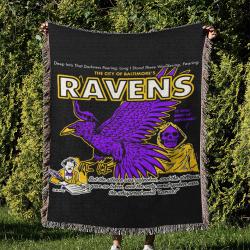 NFL Baltimore Ravens Football Team Woven Tapestry Blanket Amazing Gift For Fans And Friends Home Decor BRW1