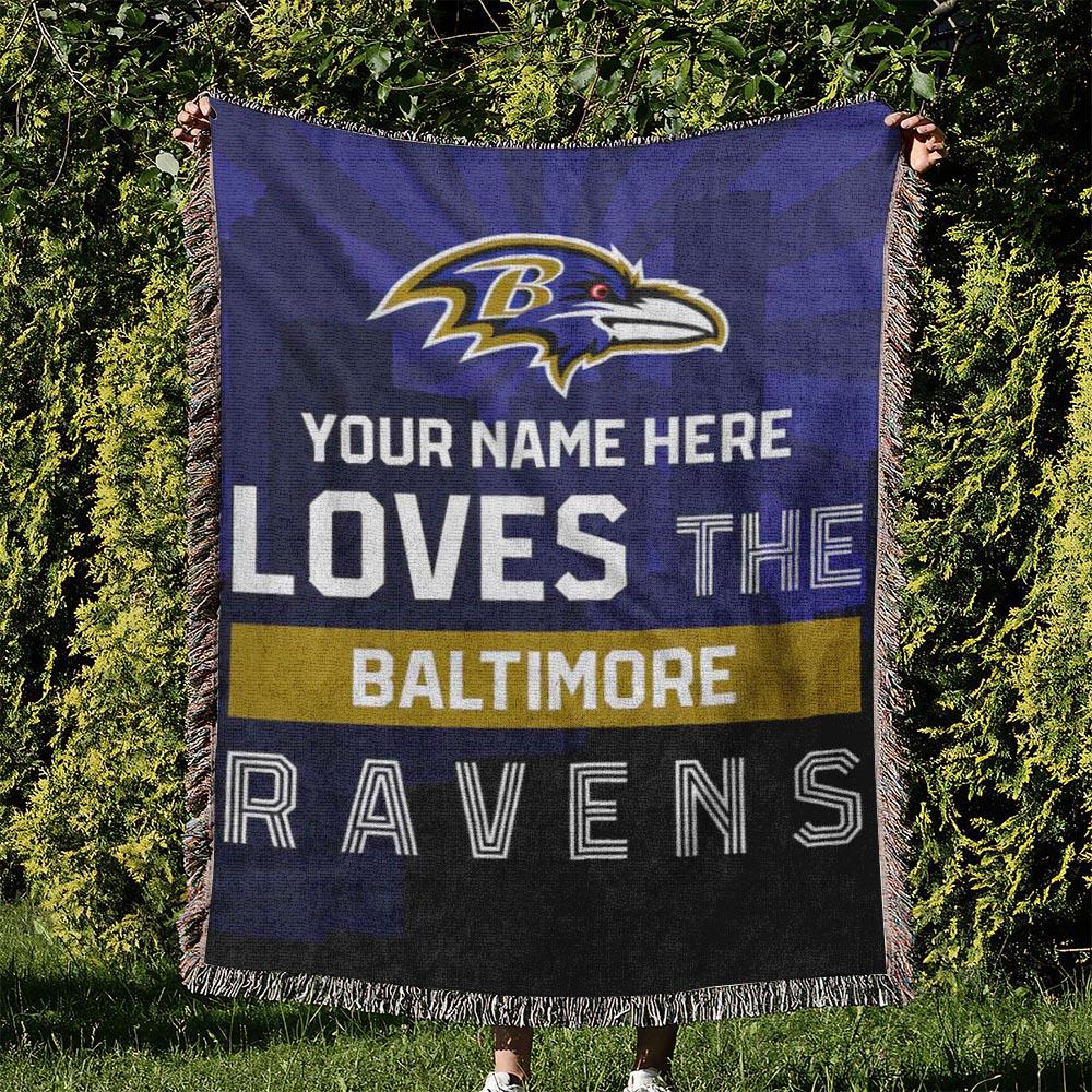 NFL Baltimore Ravens Football Team Woven Tapestry Blanket Amazing Gift For Fans And Friends Home Decor BRW16