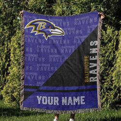 NFL Baltimore Ravens Football Team Woven Tapestry Blanket Amazing Gift For Fans And Friends Home Decor BRW17