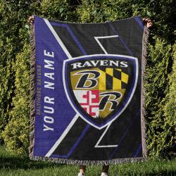 NFL Baltimore Ravens Football Team Woven Tapestry Blanket Amazing Gift For Fans And Friends Home Decor BRW18