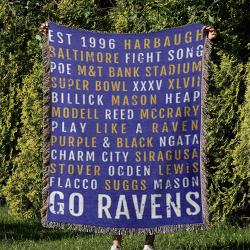 NFL Baltimore Ravens Football Team Woven Tapestry Blanket Amazing Gift For Fans And Friends Home Decor BRW6