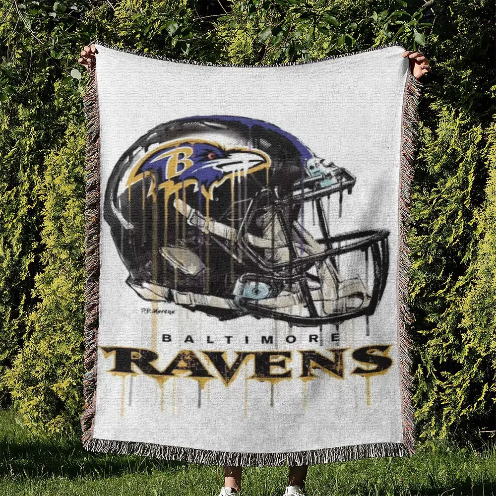 NFL Baltimore Ravens Football Team Woven Tapestry Blanket Amazing Gift For Fans And Friends Home Decor BRW7