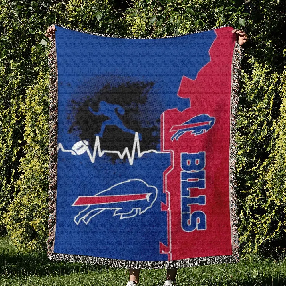 NFL Buffalo Bills Football Team Woven Tapestry Blanket Amazing Gift For Fans And Friends Home Decor BBW16
