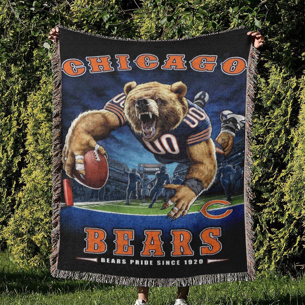 NFL Chicago Bears Football Team Woven Tapestry Blanket Amazing Gift For Fans And Friends Home Decor CBW34