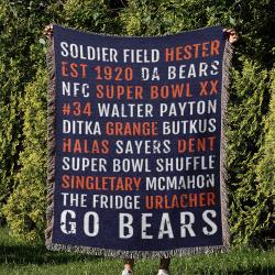 NFL Chicago Bears Football Team Woven Tapestry Blanket Amazing Gift For Fans And Friends Home Decor CBW35