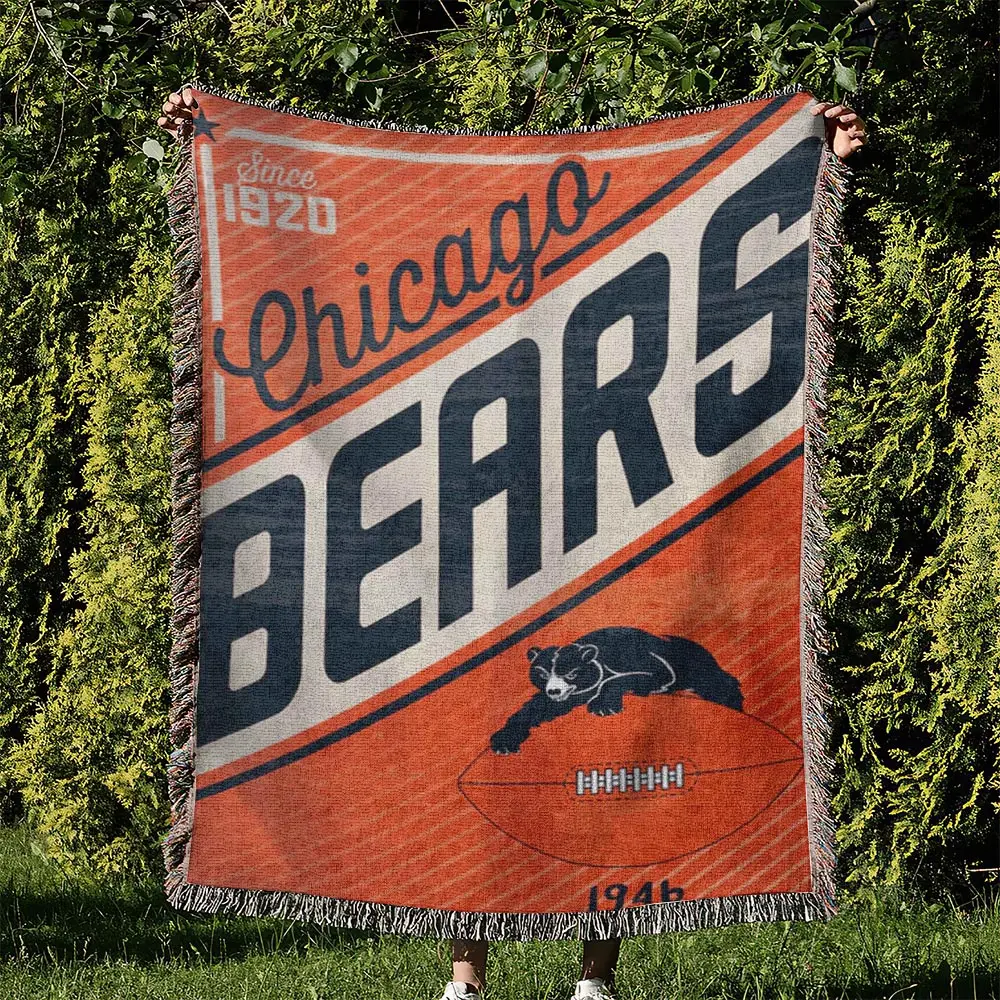 NFL Chicago Bears Football Team Woven Tapestry Blanket Amazing Gift For Fans And Friends Home Decor CBW4