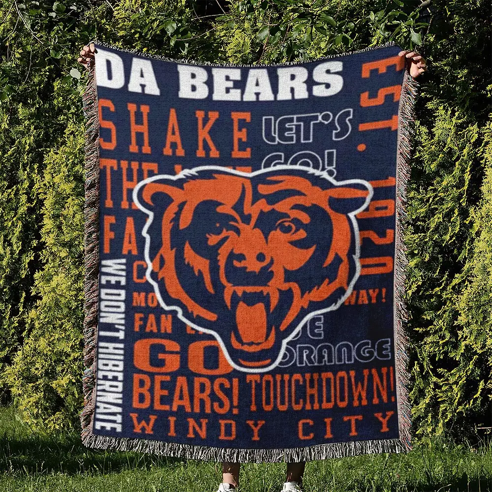 NFL Chicago Bears Football Team Woven Tapestry Blanket Amazing Gift For Fans And Friends Home Decor CBW6